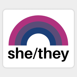 She/They Pronouns Bisexual Pride Sticker